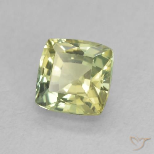 Safira Verde oliva Natural 0.71ct, Almofada, VVS-VS