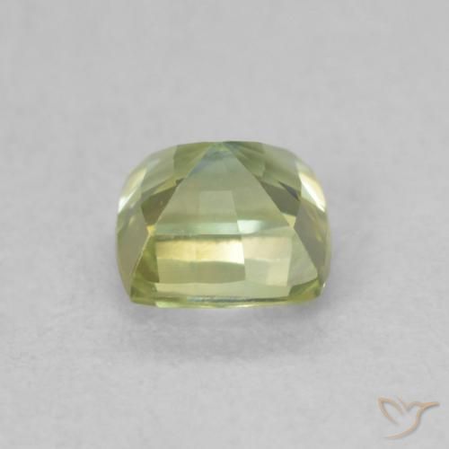 Safira Verde oliva Natural 0.71ct, Almofada, VVS-VS