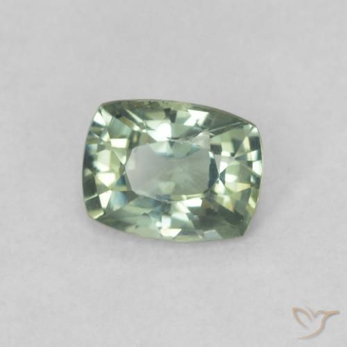 Safira Verde Floresta Claro Natural 0.47ct, Almofada, VVS-VS