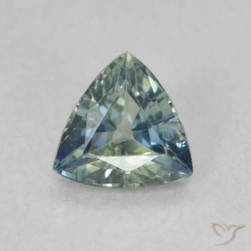 0.56ct Natural Verde azulado Safira, Trilhão, VS