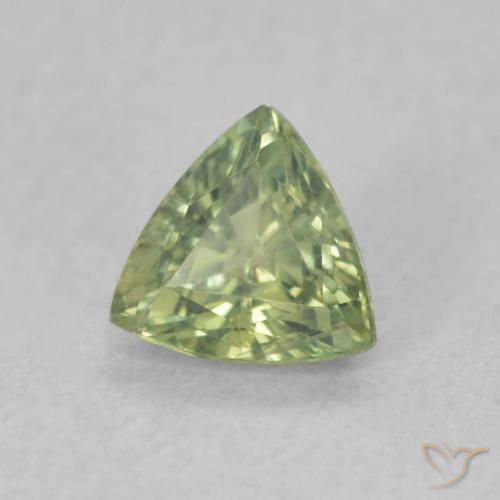 Safira verde quente Natural 0.55ct, Trilhão, VS