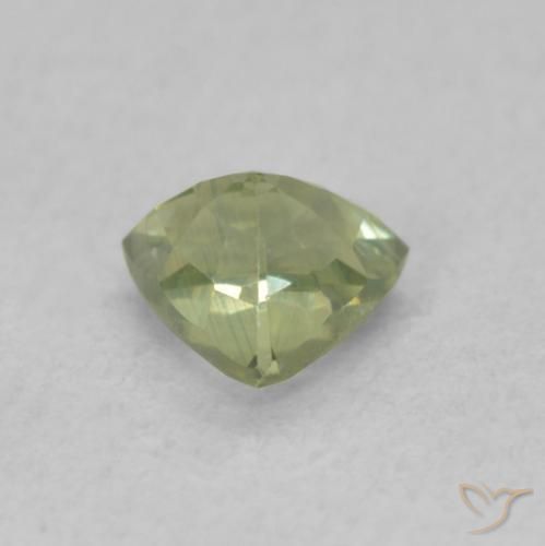 Safira verde quente Natural 0.55ct, Trilhão, VS