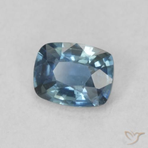 Safira Azul marinho profundo Natural 0.52ct, Almofada, VS