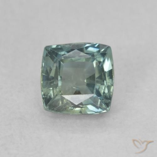 0.65ct Natural Verde azulado Safira, Almofada, VS