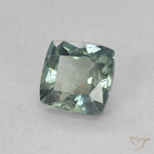 Safira Verde azulado Natural 0.65ct, Almofada, VS