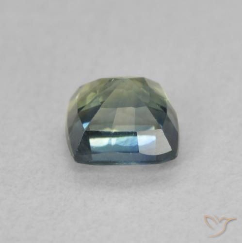 Safira Verde azulado Natural 0.65ct, Almofada, VS