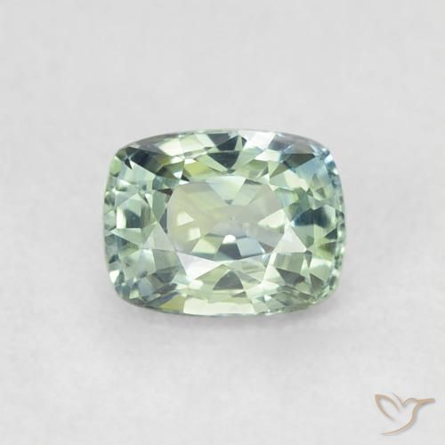 0.61ct Natural Verde pálido Safira, Almofada, VS