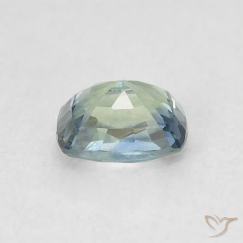 Safira Verde pálido Natural 0.61ct, Almofada, VS