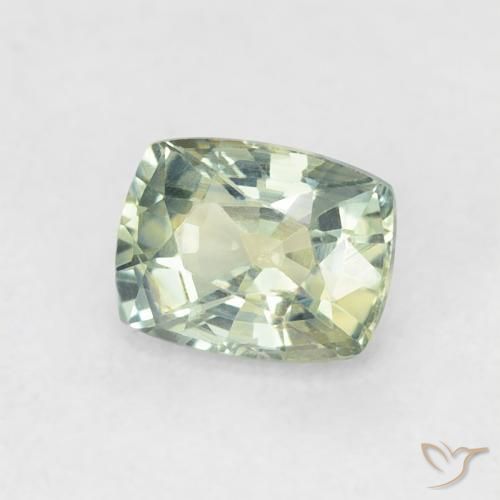 Safira Verde Sábio Claro Natural 0.64ct, Almofada, VS