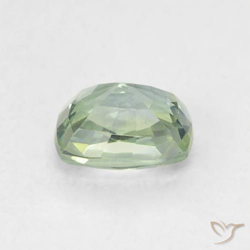 Safira Verde Sábio Claro Natural 0.64ct, Almofada, VS