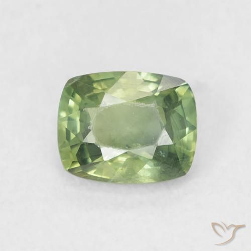 0.67ct Natural Verde floresta Safira, Almofada, VS
