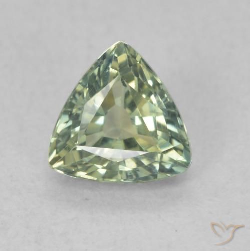 0.76ct Natural Verde Sábio Claro Safira, Trilhão, VVS