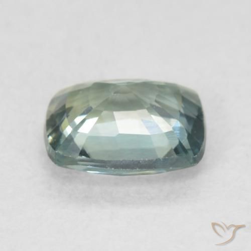 Safira Verde amarelado Natural 0.92ct, Almofada, VVS