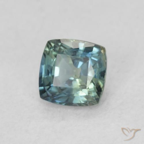 Safira Teal Blue Natural 0.54ct, Almofada, VS