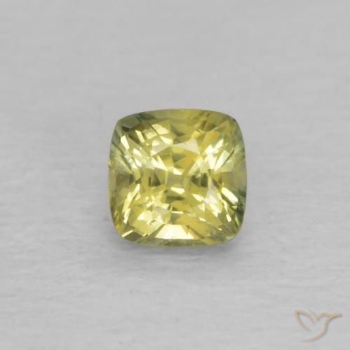 0.42ct Natural Amarelo Abacaxi Safira, Almofada, VVS-VS