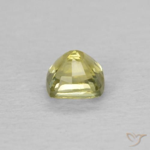 Safira Amarelo Abacaxi Natural 0.42ct, Almofada, VVS-VS
