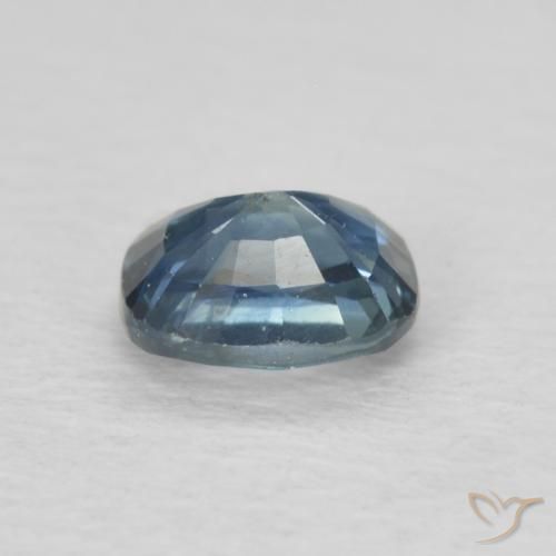 Safira Azul marinho profundo Natural 0.60ct, Almofada, VS-SI