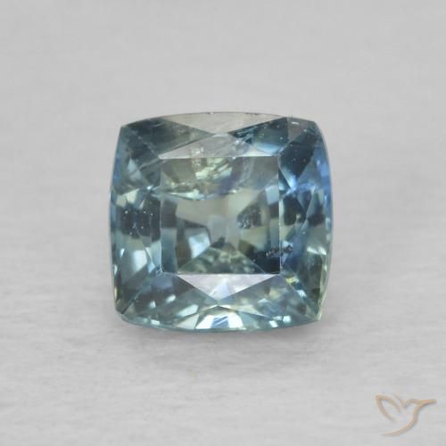 0.76ct Natural Azul verde Safira, Almofada, VS-SI