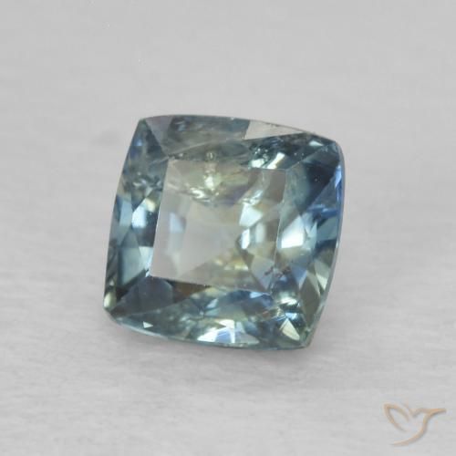 Safira Azul verde Natural 0.76ct, Almofada, VS-SI