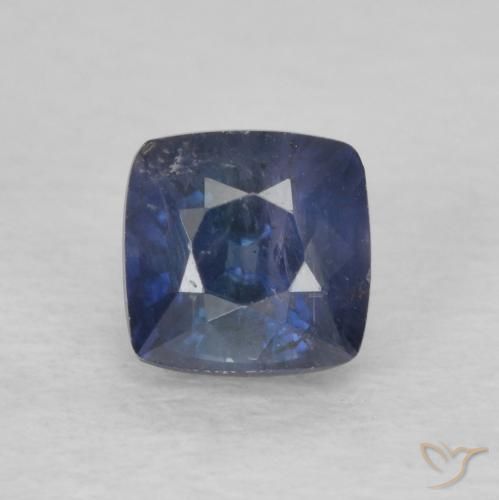 0.84ct Natural Azul da meia noite Safira, Almofada, VS-SI