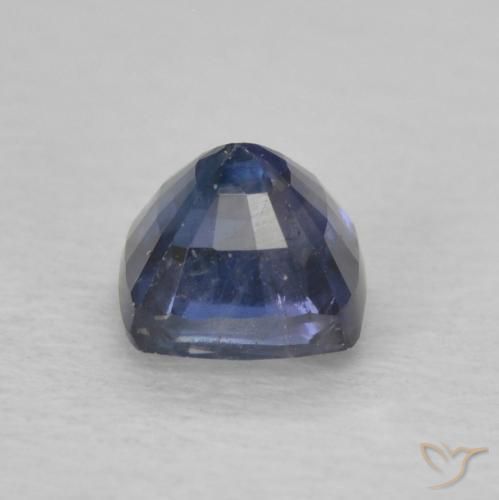 Safira Azul da meia noite Natural 0.84ct, Almofada, VS-SI