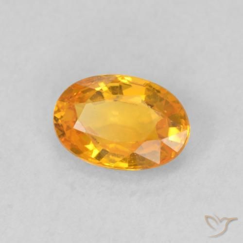 Safira damasco laranja Natural 0.63ct, oval, VVS-VS
