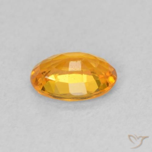 Safira damasco laranja Natural 0.63ct, oval, VVS-VS
