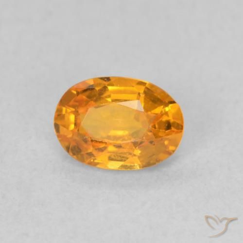 Safira Laranja Médio Natural 0.62ct, oval, VVS-VS