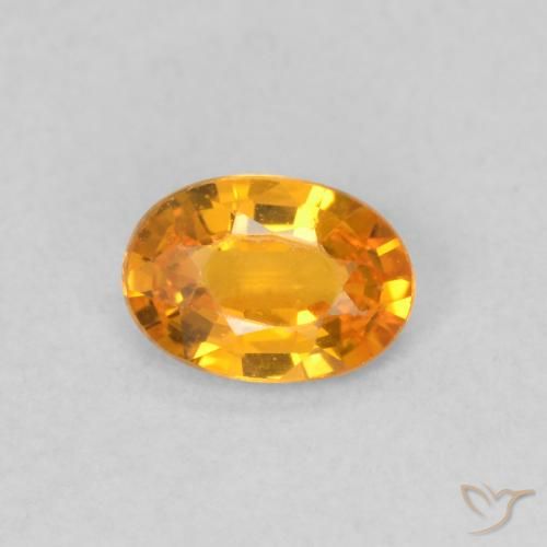 0.50ct Natural Laranja brilhante Safira, oval, VVS-VS