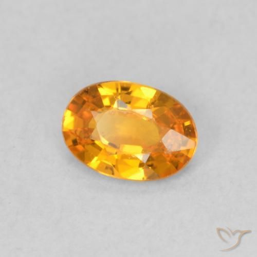 Safira Laranja brilhante Natural 0.50ct, oval, VVS-VS