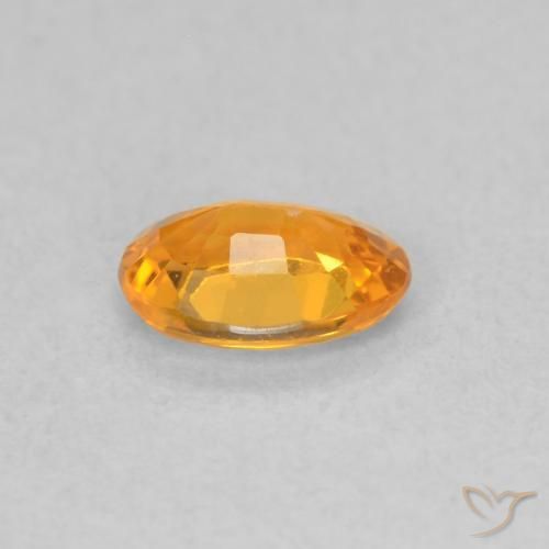 Safira Laranja brilhante Natural 0.50ct, oval, VVS-VS