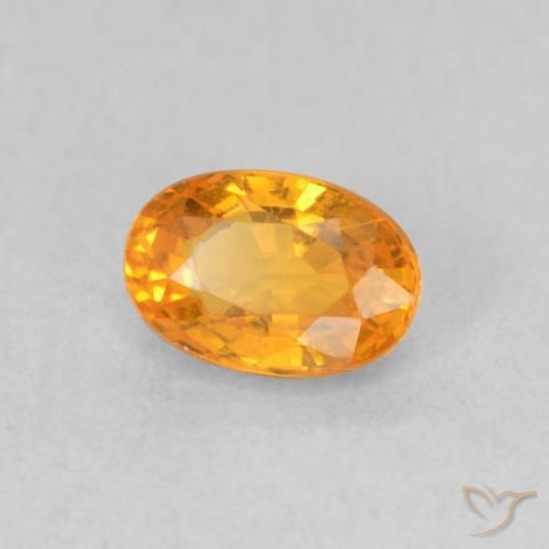 Safira Laranja brilhante Natural 0.69ct, oval, VVS-VS