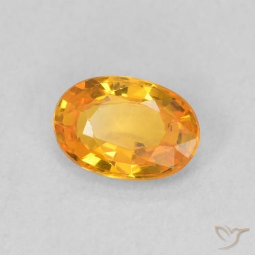 Safira Laranja brilhante Natural 0.66ct, oval, VVS-VS