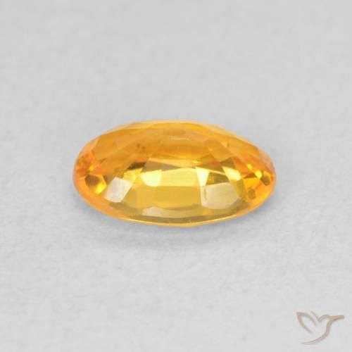 Safira Laranja brilhante Natural 0.66ct, oval, VVS-VS