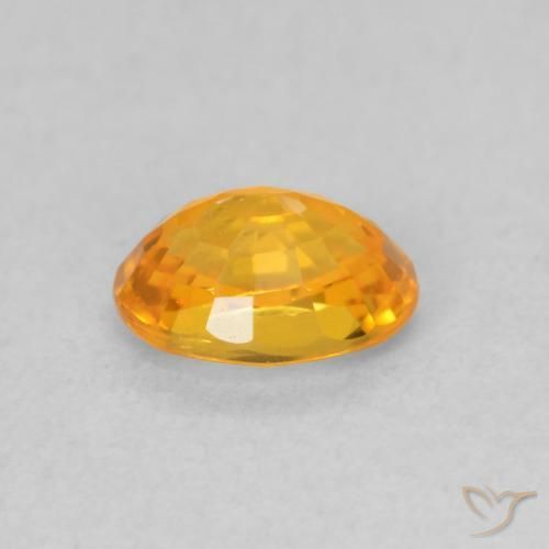 Safira Laranja brilhante Natural 0.74ct, oval, VVS-VS