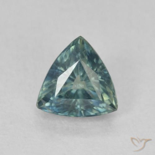 0.73ct Natural Teal Blue Safira, Trilhão, VS
