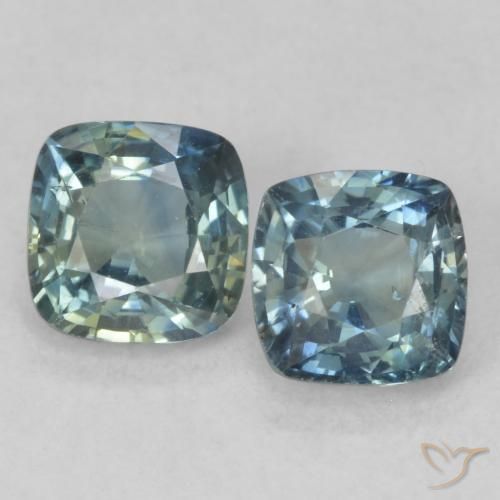 1.58ctw Natural Azul esverdeado Safira, Almofada, VS