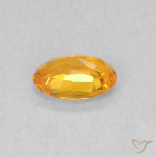 Safira damasco laranja Natural 0.62ct, oval, VS