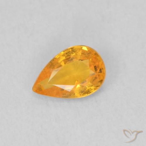0.45ct Natural Laranja Médio Safira, Formato de pêra, VS