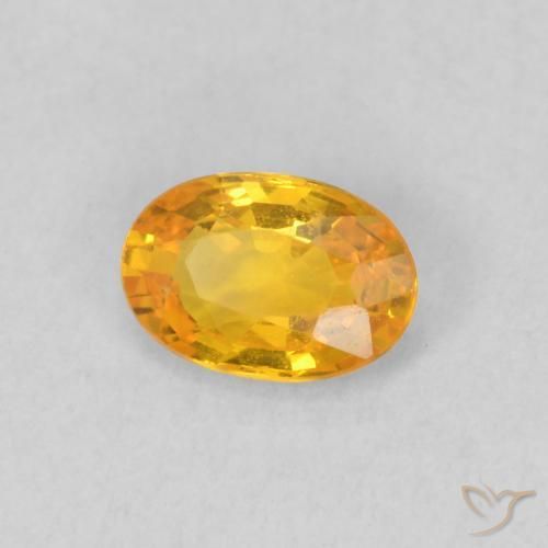 Safira Laranja brilhante Natural 0.59ct, oval, VS