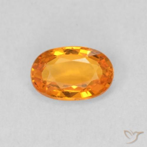 0.58ct Natural Laranja Médio Safira, oval, VVS-VS