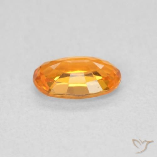 Safira Laranja Médio Natural 0.58ct, oval, VVS-VS