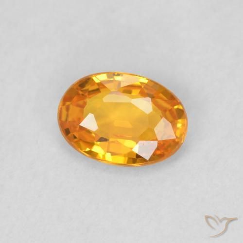 Safira Laranja brilhante Natural 0.52ct, oval, VVS-VS