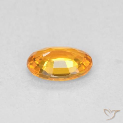 Safira Laranja brilhante Natural 0.52ct, oval, VVS-VS