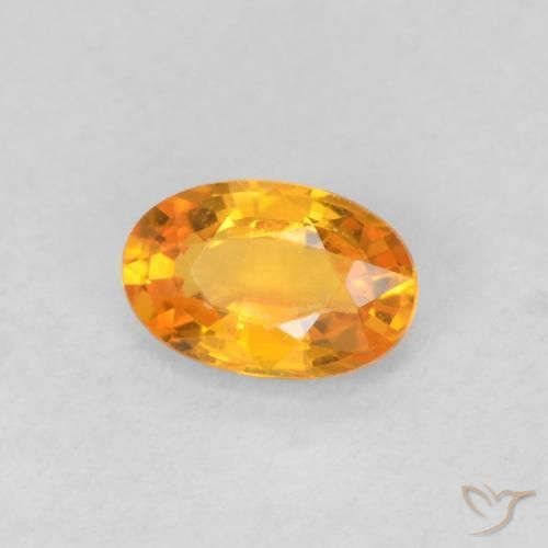 Safira Laranja brilhante Natural 0.54ct, oval, VVS-VS