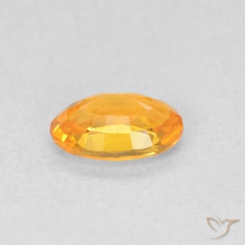 Safira Laranja brilhante Natural 0.54ct, oval, VVS-VS