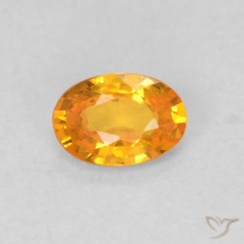 0.61ct Natural Laranja brilhante Safira, oval, VVS-VS