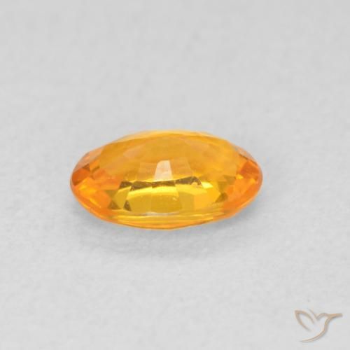 Safira Laranja brilhante Natural 0.61ct, oval, VVS-VS