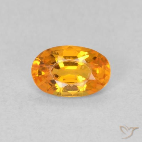 0.59ct Natural Laranja brilhante Safira, oval, VVS-VS