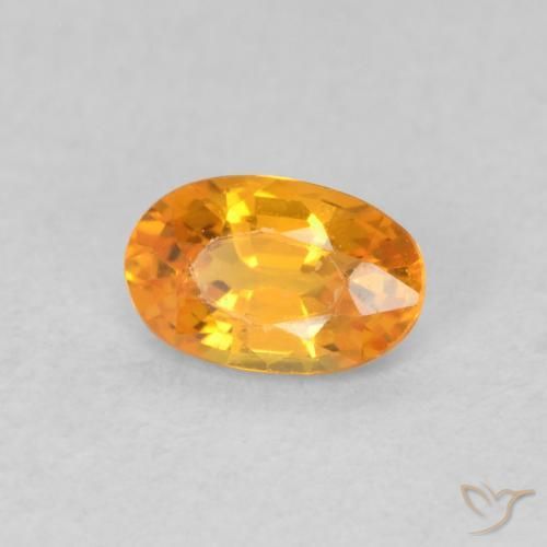 Safira Laranja brilhante Natural 0.59ct, oval, VVS-VS